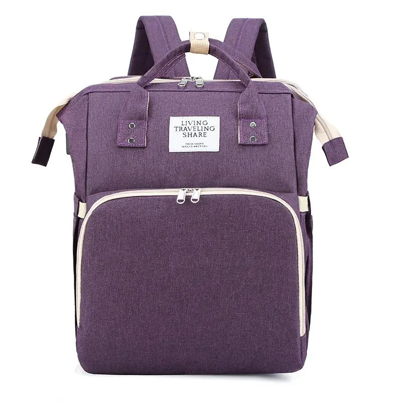Baby Nappy Changing Bags Changing Station Portable Baby Bed Travel Bassinet Folding (Mauve)