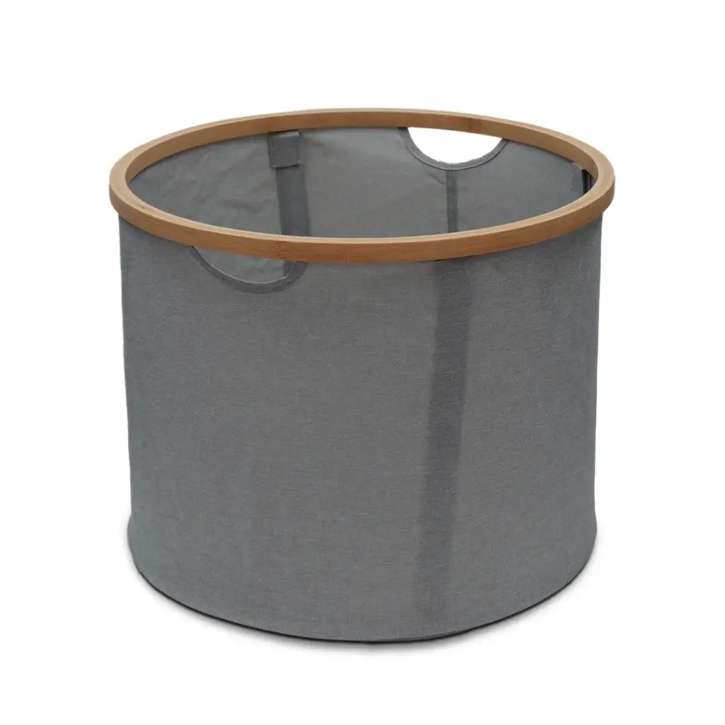 Collapsible Laundry Basket with Bamboo Frame  