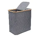 Collapsible Laundry Basket with Bamboo Frame   