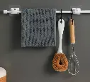 Gerich Self-Adhesive Curtain Rod Bracket Hook Nail-Free Adjustable Clip Hook 
