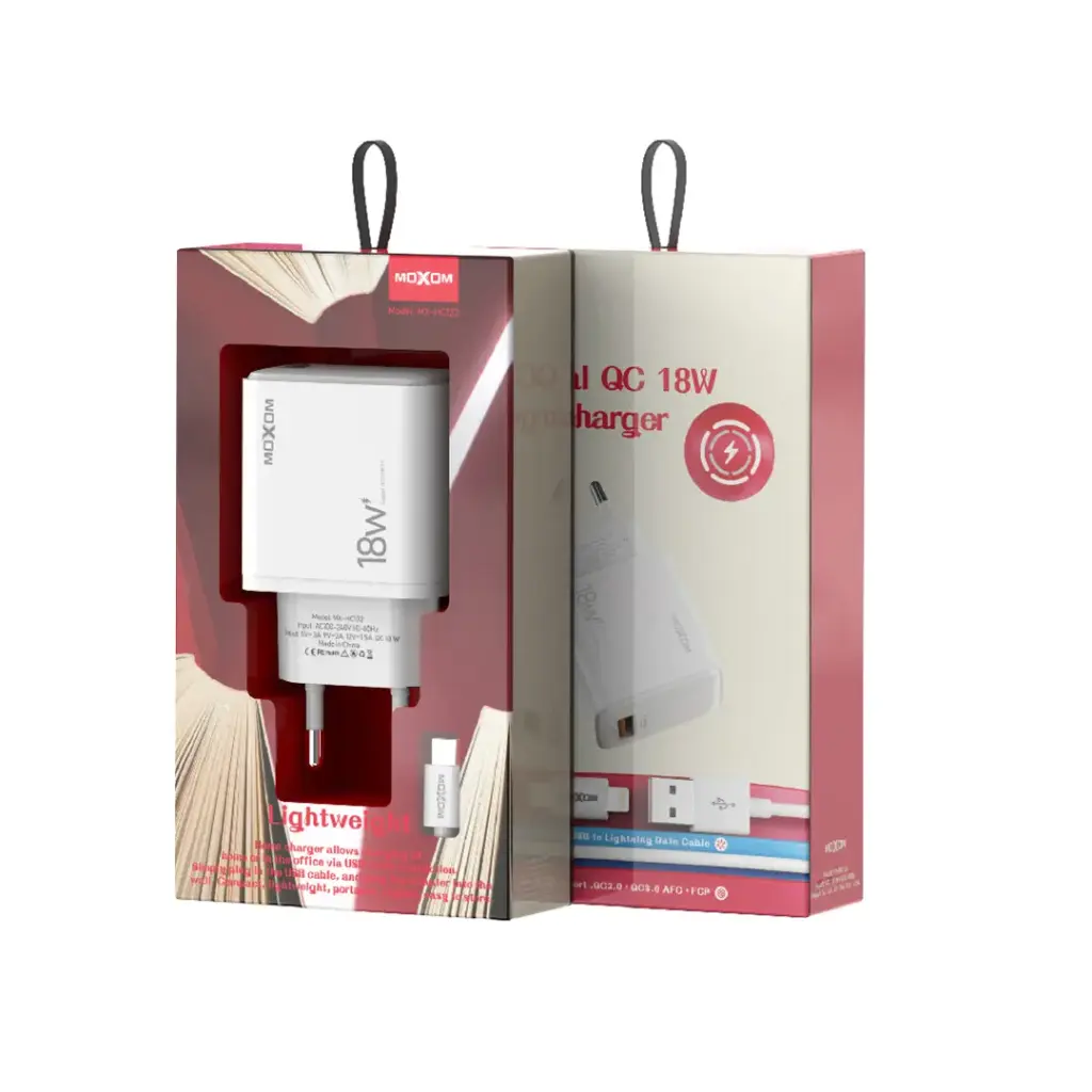 MOXOM Capital QC 18W Fast Charger With Cable MX-HC132