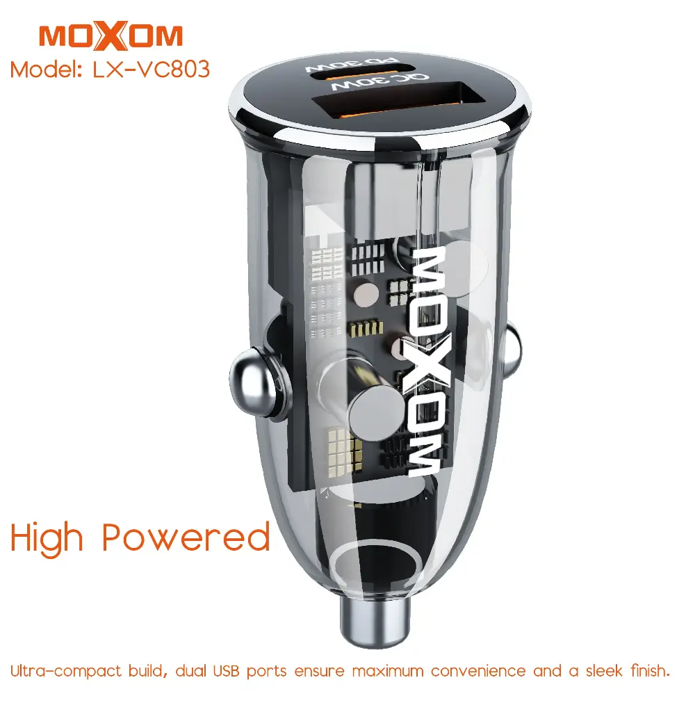 MOXOM LX-VC803 Luxury Transparent Car Charger 