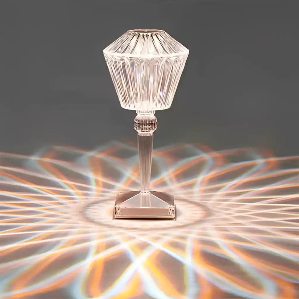 Rhomboid Crystal Petal rose Rechargeable Night lights 