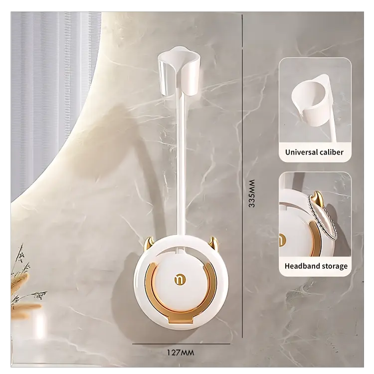 Self Adhesive Hands Free Wall Mounted Hair Dryer Stand Holder for Wall
