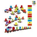 Wooden Digital Train Kid Early Counting 0-9 Number Learning Toy