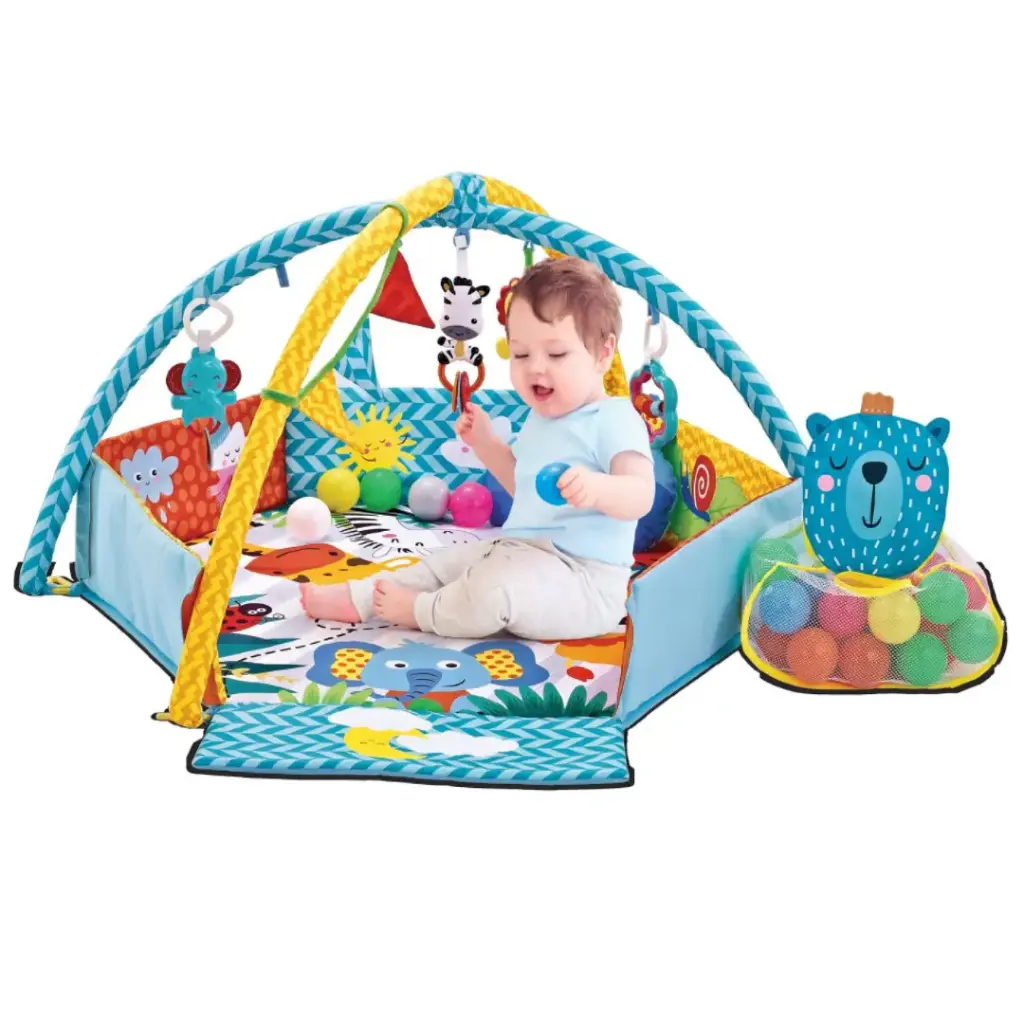 Baby Play Mat with Play Arch & Balls Side Walls