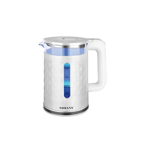 Electric Kettle Stainless Steel Electric Heat Kettle 2000w, 2.3L - White