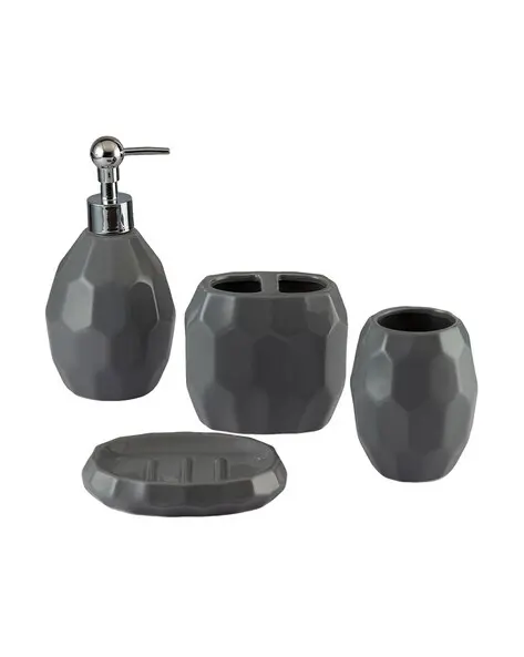 Bathroom Set OF 4 Ceramic GREY