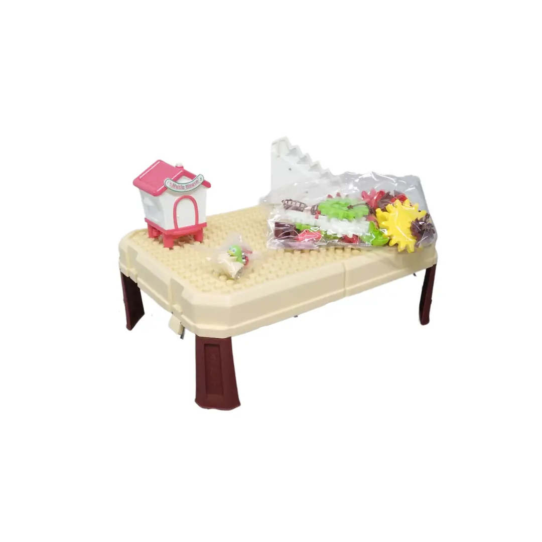 Building Block With Light & Sound Table Multifunction Pretend Play Set