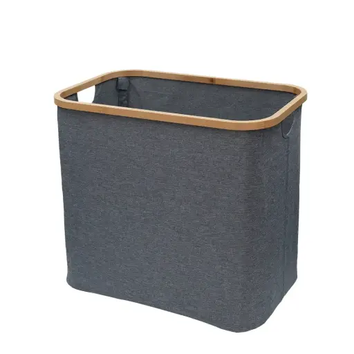 Collapsible Laundry Basket With Bamboo Frame 
