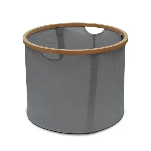 Collapsible Laundry Basket with Bamboo Frame  