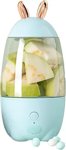 Cute Rabbit Portable Blender Juice Cup (Light Blue)