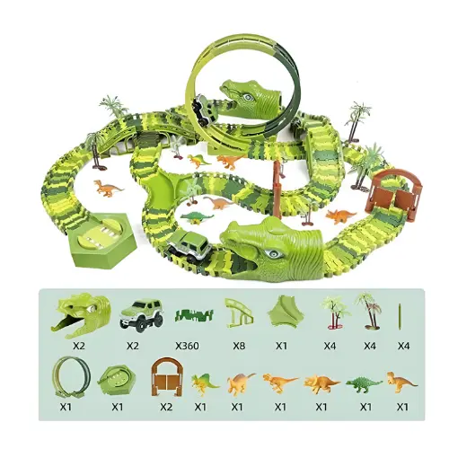 Electric Light Dinosaur Roller Coaster Track Suit 193PCS (Without Electricity) (CPC)