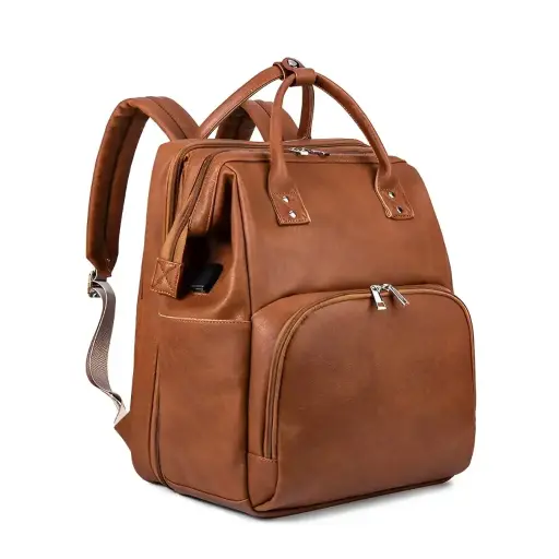 Foldable Baby Diaper Bag leather