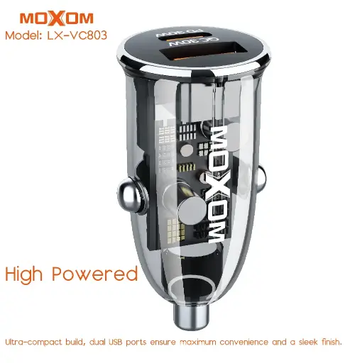 MOXOM LX-VC803 Luxury Transparent Car Charger 