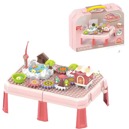 Manually Building Block Table Toy