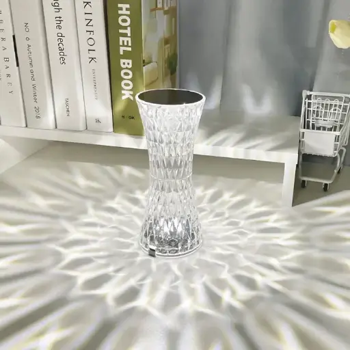 Pretty Waist Crystal USB Rechargeable Night lights Acrylic LED Crystal Table lamp 