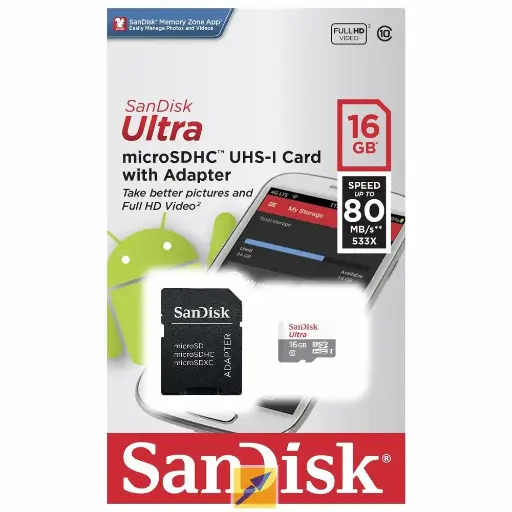 SanDisk Ultra Micro Card Memory with Adapter 16GB