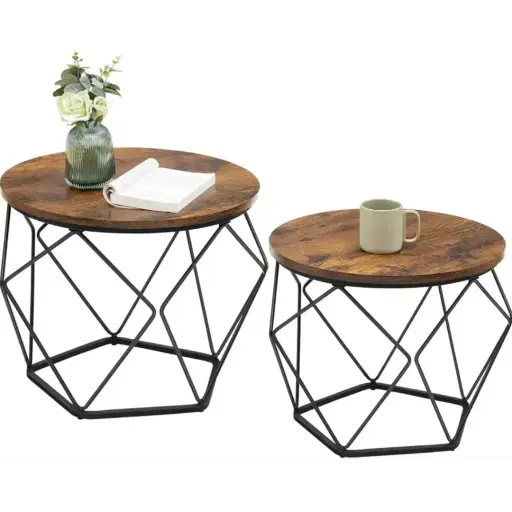 Set of 2 Rustic Coffee Tables 