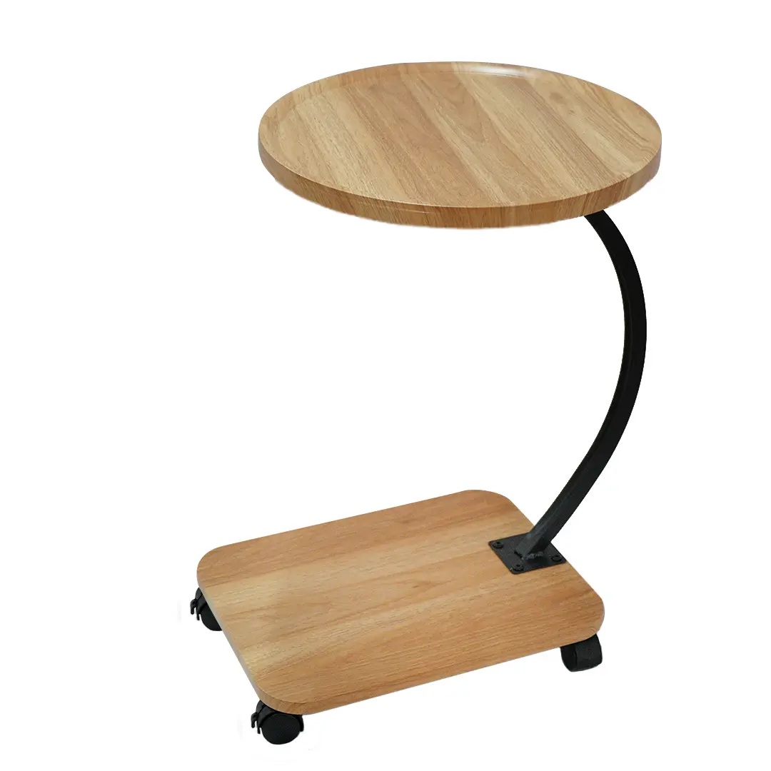 Shaped Circular Wooden Side Table 