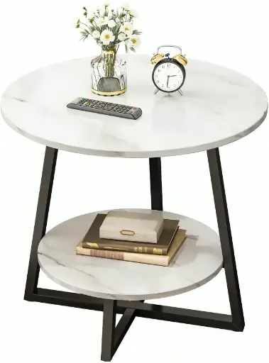 Tier Table Marble Storage Shelf