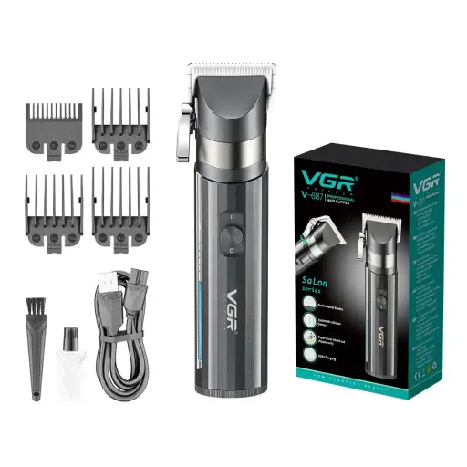VGR V-687 Salon Series Professional Cordless Hair Clippers Electric Hair Cutter Machine