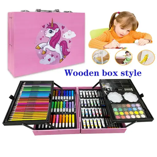 Wooden Coloring Pencils for Children 145pcs