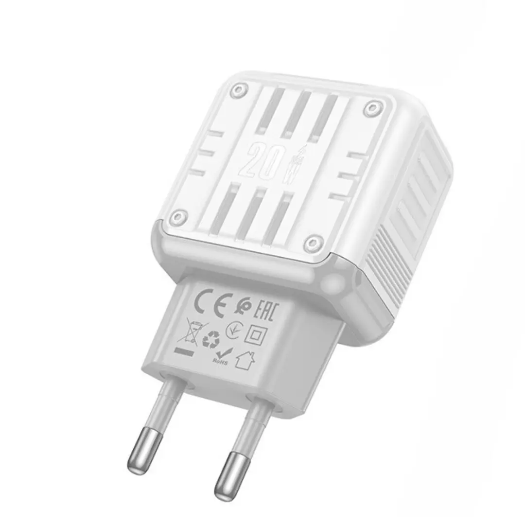 hoco Charger C135A Dual Port Fast Charger 20W Without Cable 