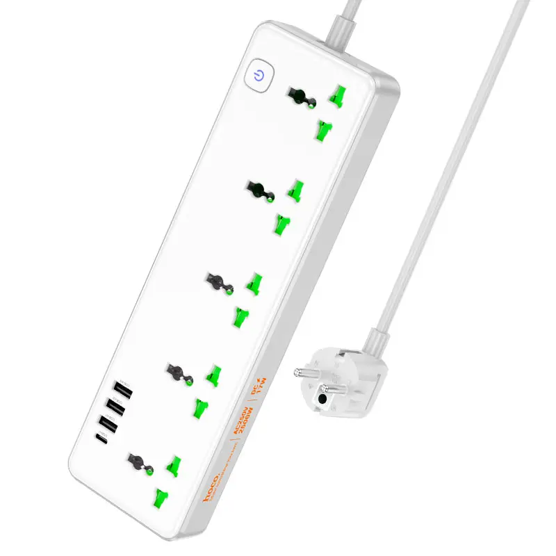hoco Multifunctional Safety Socket AC13A (White)