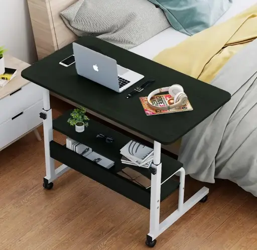 Adjustable Wooden Laptop Table with Wheels 