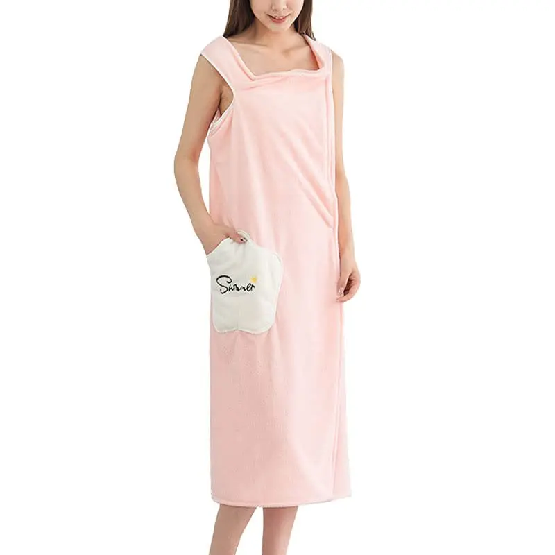 1PCS Letter Graphic Flannelette Bathrobe, Wearable Bath Towel For Bathroom 