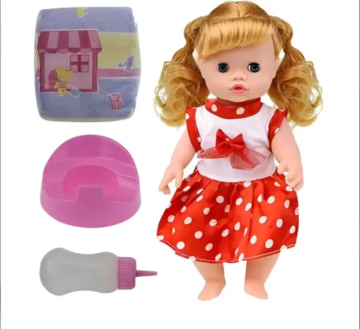Baby Doll With Enamic EL Hand & Foot Matching Diapers Bottles Toilet 