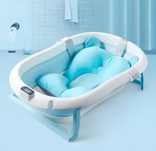 Baby Folding Bathtub Temperature-Sensing + Cushion 